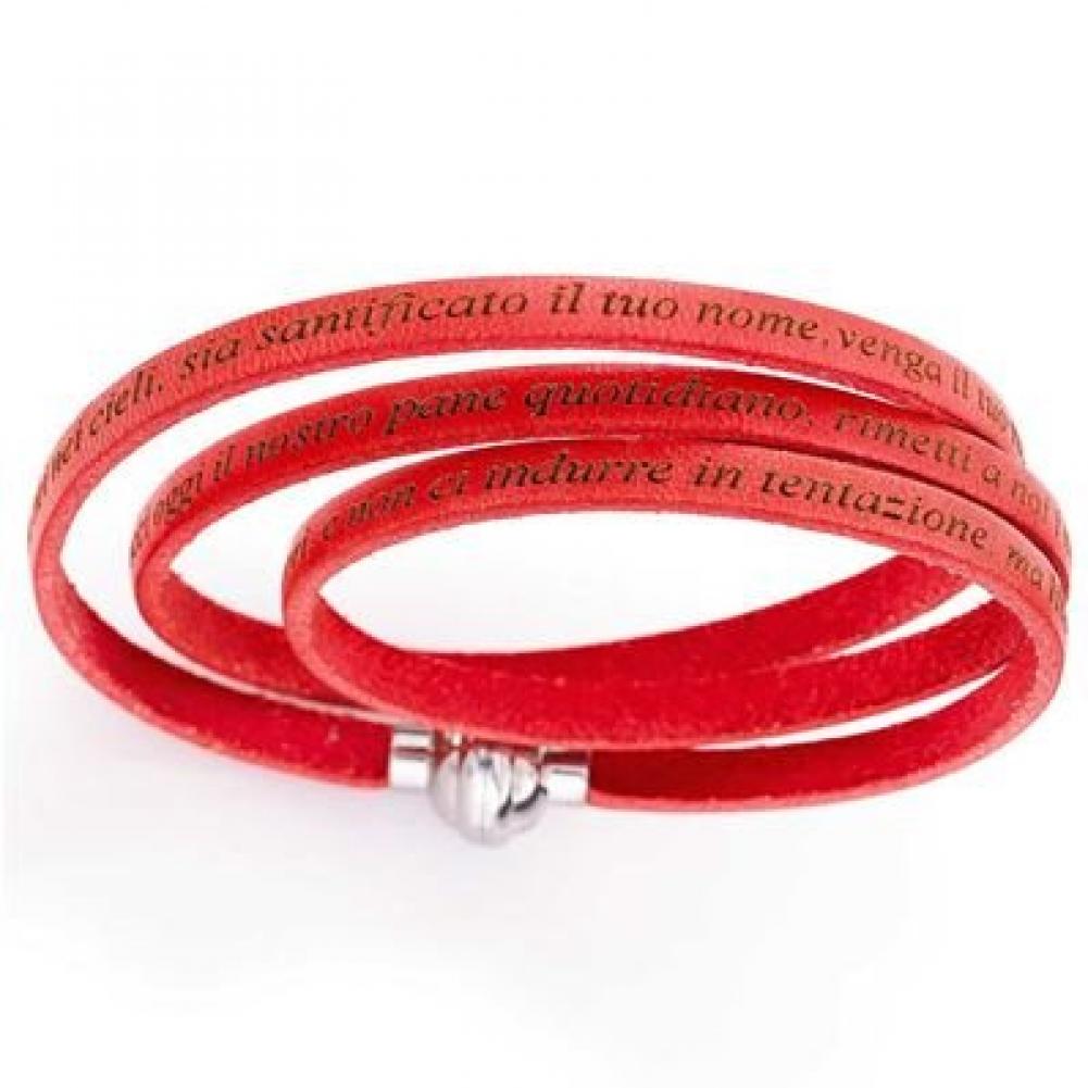 Bracelet Amen Unisex PNIT23-57 Cuir Rouge 